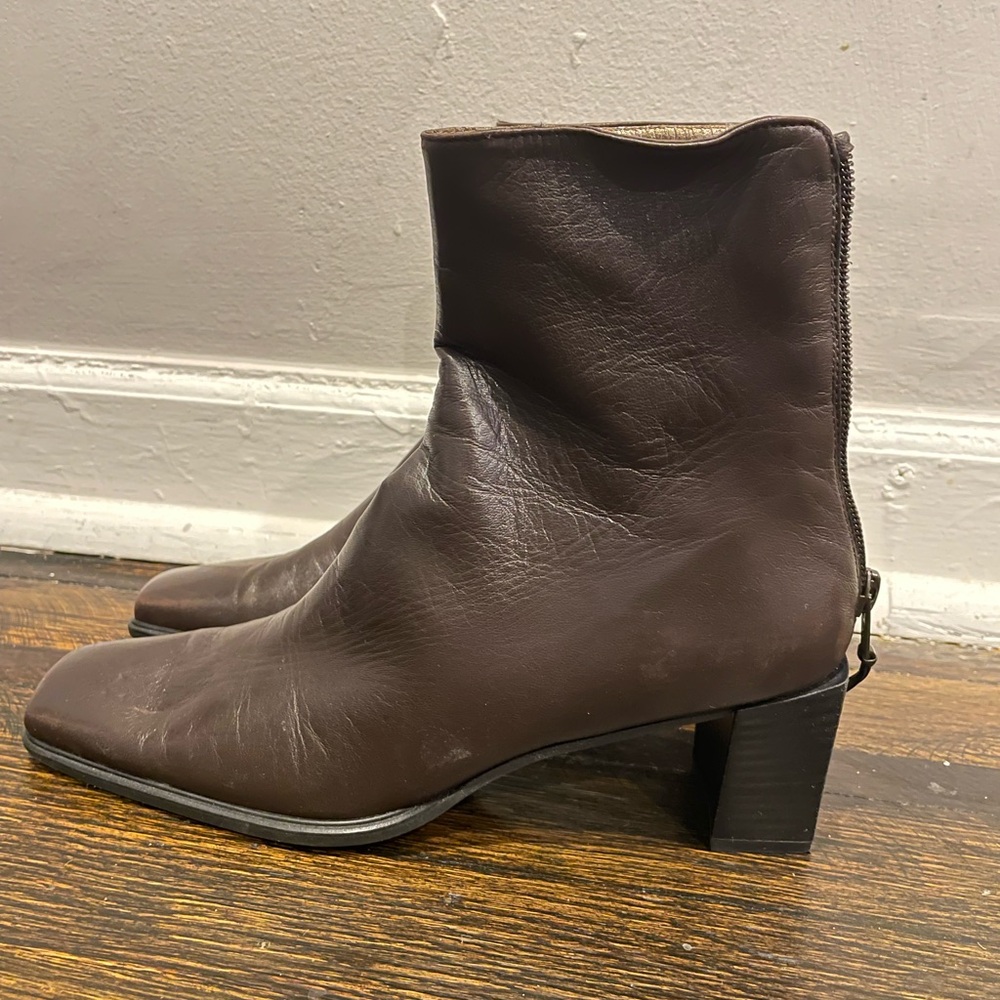 Stuart Weitzman Brown Leather Ankle Booties